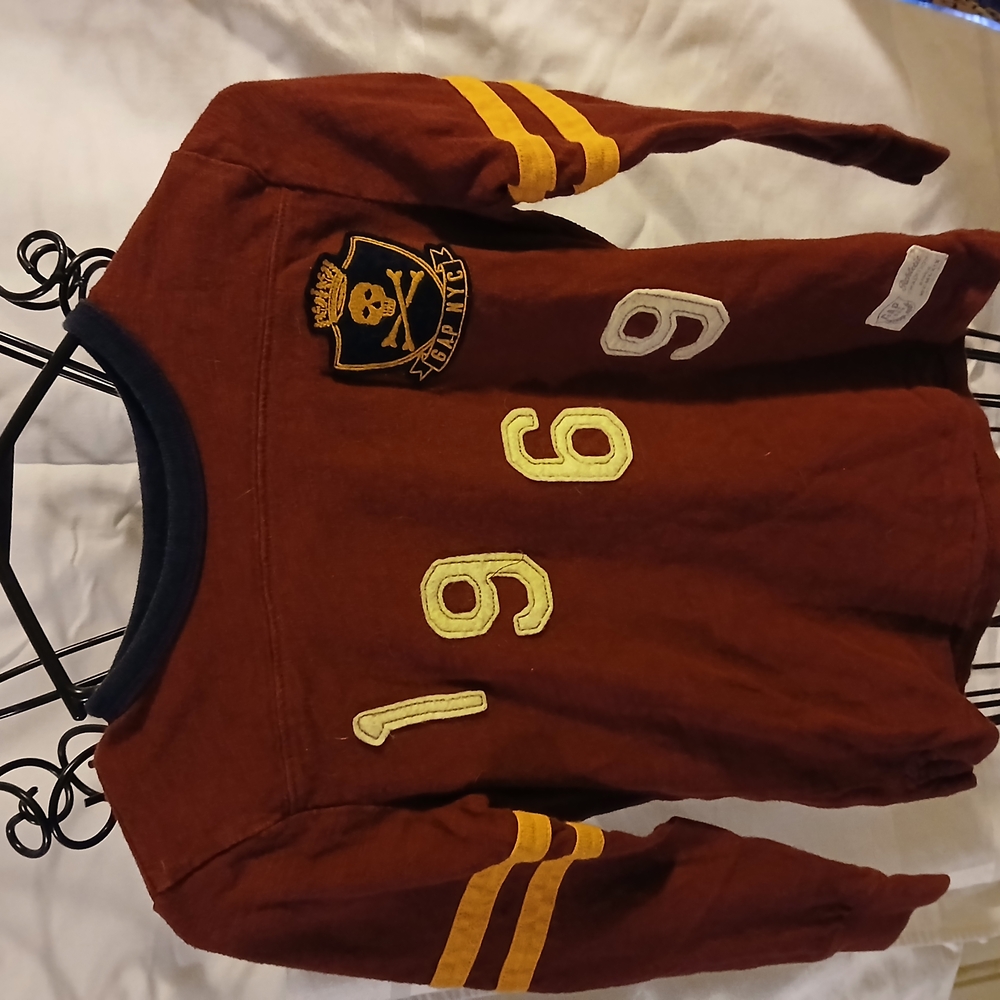 Kids Maroon and Yellow Graphic Shirt